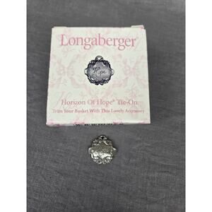 Longaberger Pewter 2001 Hope Tie-On ~ Basket Accessory